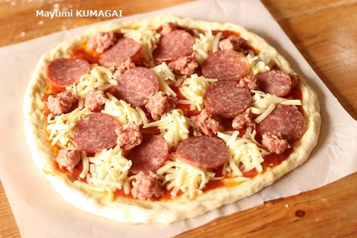 簡易タコソースでつくるアメリカン　ピザ
    アメリカンなピリ辛ピザのレシピ作り方