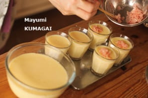 お鍋でスがはいらないでできるぷるぷる♪茶碗蒸し。生姜を桜に見立てて銀餡で懐石風に。