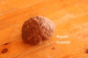 かぼちゃのニョッキにココアをいれてココア入りニョッキ。バーニャカウダソースをかけて。