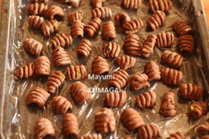 かぼちゃのニョッキにココアをいれてココア入りニョッキ。バーニャカウダソースをかけて。