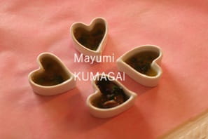 かぼちゃのニョッキにココアをいれてココア入りニョッキ。バーニャカウダソースをかけて。