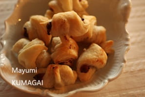 フランスのよくあるパイのおつまみ、ソーセージのパイ包み焼き