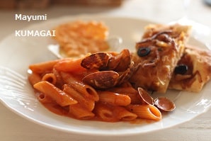 ボンゴレ・ロッソのペンネPenne alle vongole rosseをトマトジュースで作ってみた