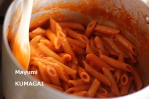 ボンゴレ・ロッソのペンネPenne alle vongole rosseをトマトジュースで作ってみた