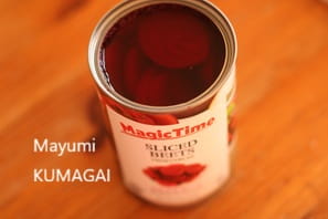 いつものポテトサラダにビーツをいれて可愛いピンクのポテサラでバレンタインデーのおもてなし。