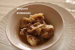 里芋とピリ辛ひき肉を包んだ、口あたりがやさしい！水餃子