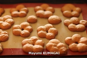 梅の形に絞った可愛い、昭和のお菓子、蕎麦ぼうろ。