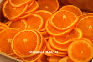 オレンジのスライスでつくる、自家製オレンジのコンポート。