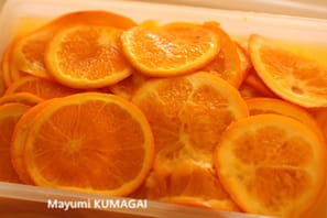 オレンジのスライスでつくる、自家製オレンジのコンポート。