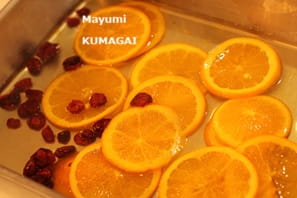 オレンジのスライスでつくる、自家製オレンジのコンポート。