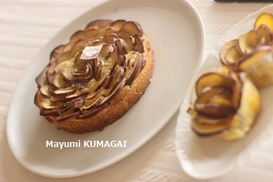 薔薇のようなスイートポテトのタルト