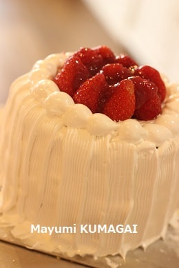 高さのある苺のショートケーキ